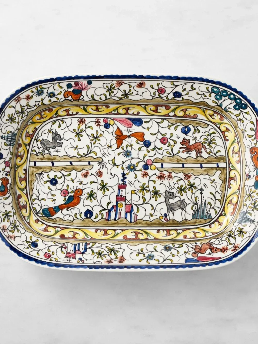 Williams Sonoma Portugal Nazari Provence Hand-Painted Large Serving Platter.